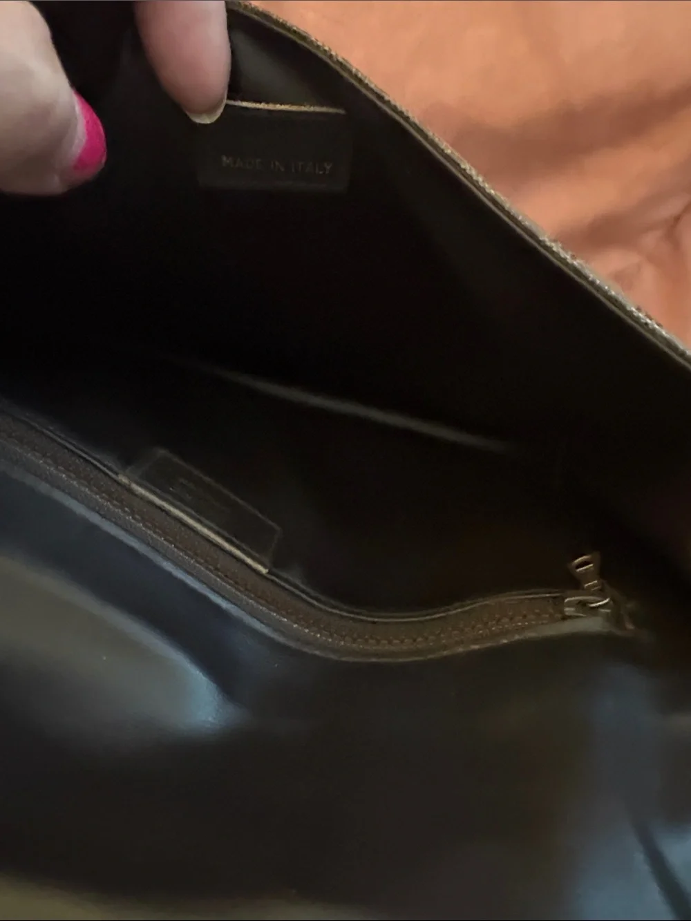 Celine Brown Black Monogram Clutch